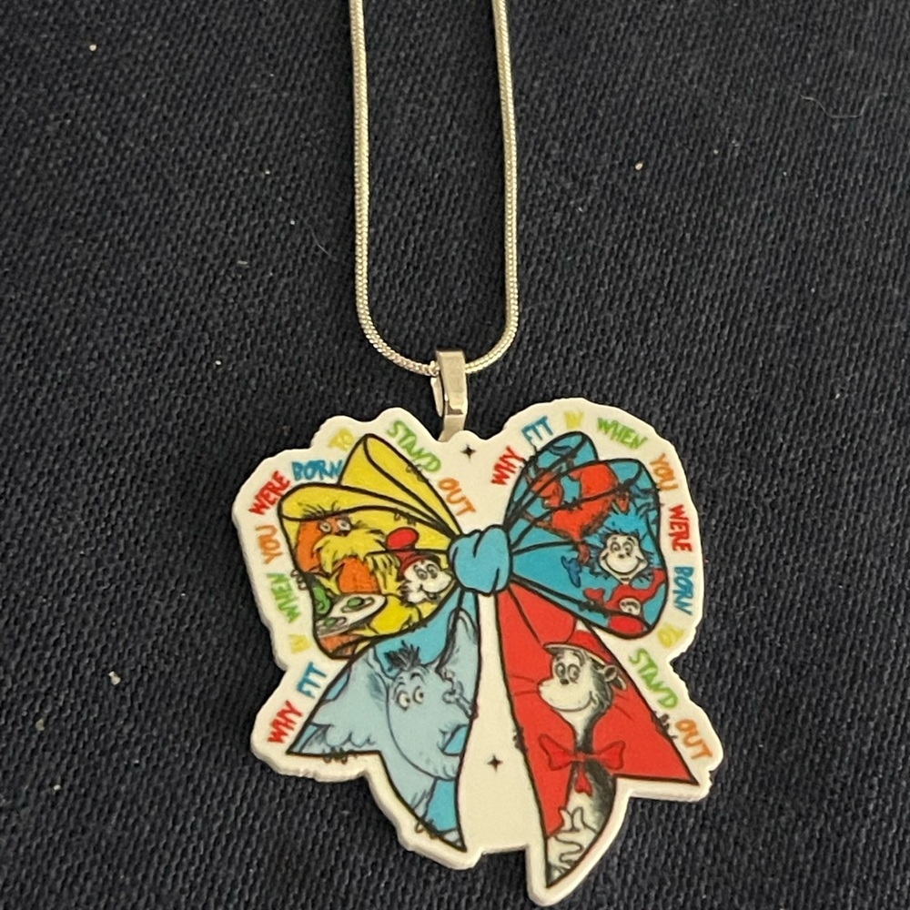 Colorful Dr. Seuss Character Pendant Necklace